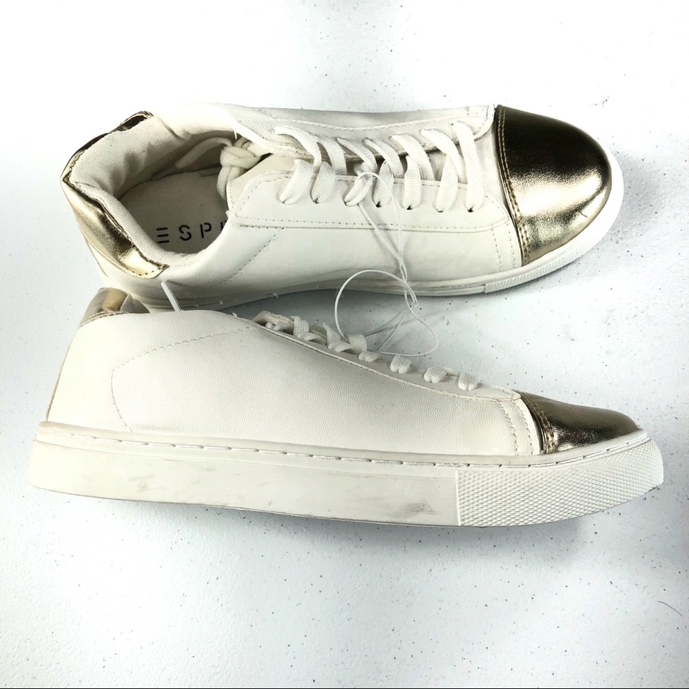 New Esprit  white gold sneakers size 8 (#29)